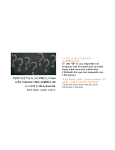 Guía de Audios Subliminales: Preguntas Frecuentes y Respuestas