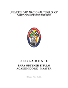 Reglamento Título Máster - Universidad Siglo XX