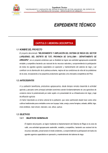 Expediente Técnico: Sistema de Riego Larquenso, Arequipa