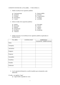 Ejercicios de Formación de Palabras - 1º ESO