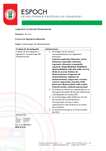Terminología del Mantenimiento: Trabajo de Investigación
