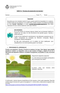 Hoja de Trabajo: Técnicas de Separación para Ciencias de 7º Grado