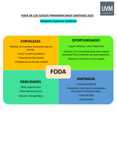 Análisis FODA Juegos Panamericanos Santiago 2023