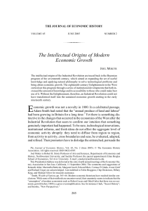 Intellectual Origins of Modern Economic Growth