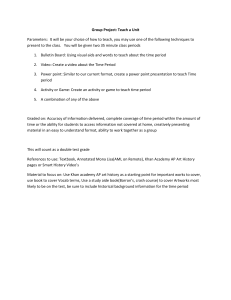 Art History Project: Teach a Unit - Guidelines