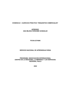 Ejercicio Requisitos Comerciales - Negociación Internacional SENA