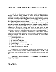 Día de las Naciones Unidas: Discurso sobre la ONU y México