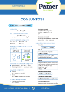 Conjuntos I: Formulario de Aritmética - Teoría y Problemas
