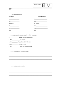 English Verb 'To Be' Worksheet: Days & Months