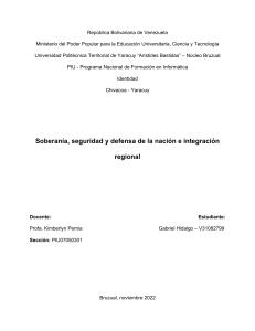 Soberanía, Seguridad y Defensa en Venezuela