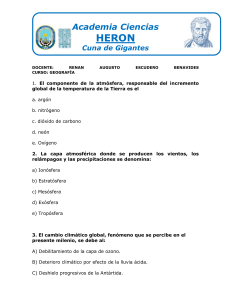 Examen de Geografía: Atmósfera, Clima y Contaminación