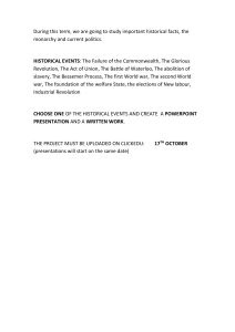 British History Project: Presentation & Written Work