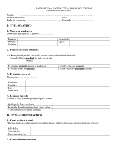Pauta de Evaluación Fonoaudiológica Escolar