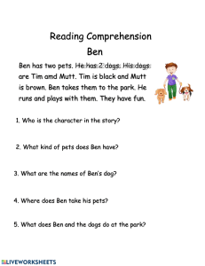 Reading Comprehension: Ben and His Dogs