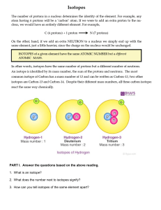 Isotopes Worksheet: Protons, Neutrons, Electrons