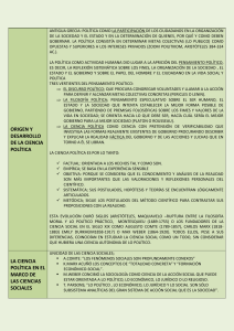 Origen y Desarrollo de la Ciencia Política: Apuntes