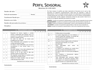 Perfil Sensorial Infantil: Cuestionario de Procesamiento Sensorial