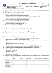 Examen de Ciencias Sociales: Economía para 2do Grado