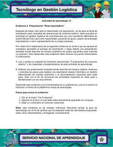 Ruta Importadora: Actividad de Aprendizaje en Logística