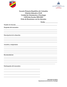 Ficha de Reuniones Docentes - Escuela República de Colombia