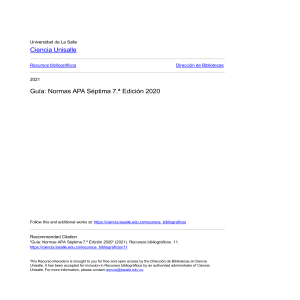 Guía Normas APA 7ma Edición: Citas y Referencias