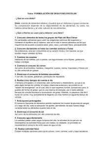 Formulación de Desayuno Escolar: Guía Nutricional
