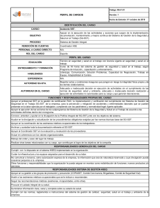 Perfil de Cargo: Asistente SST - Seguridad y Salud en el Trabajo