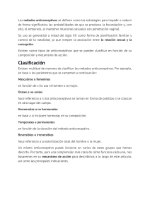 Métodos Anticonceptivos: Clasificación y Mecanismo de Acción