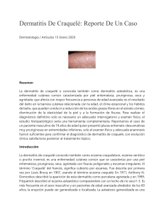 Dermatitis de Craquelé: Reporte de Caso Clínico