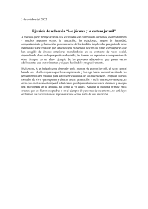Jóvenes y Cultura Juvenil: Ejercicio de Redacción