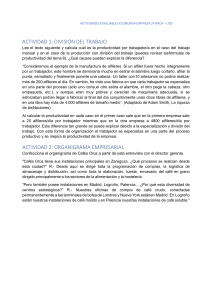 Economía Empresa: Actividades Evaluables 2º Bachillerato