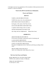 Mahamudra Prayers & Mantras: 2015 Retreat Notes