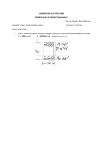 Examen Concreto Armado I: Momento y Diseño de Vigas