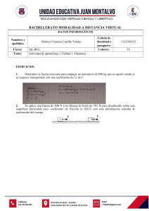 Tarea de Dinámica: Ejercicios de Física de Bachillerato