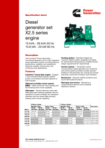 Cummins X2.5 Diesel Generator Set Specs | 15-28 kVA