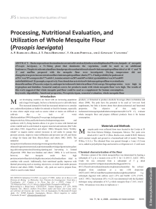 Mesquite Flour: Processing, Nutrition, and Utilization