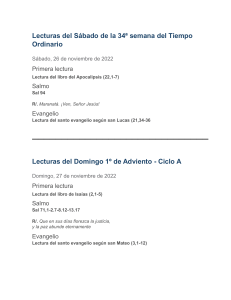 Lecturas Litúrgicas: Adviento y Tiempo Ordinario