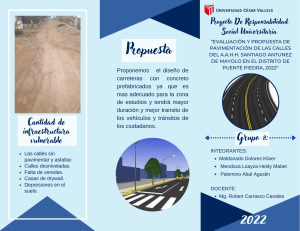 Propuesta de Pavimentación en Puente Piedra, Perú