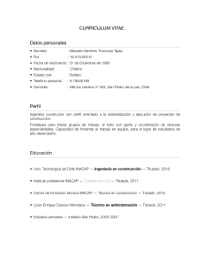 Currículum Vitae Marcelo Troncoso - Ingeniero Constructor