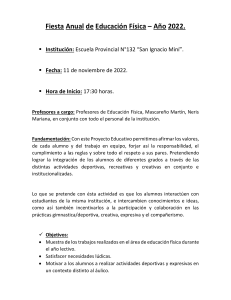 Fiesta Educación Física 2022: Programa del Evento