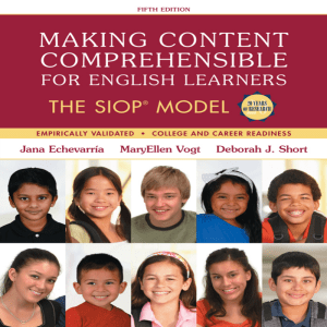 SIOP Model for English Learners: Making Content Comprehensible