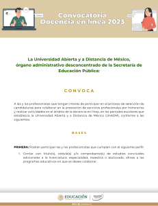 Convocatoria Docentes en Línea UnADM 2023
