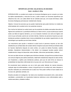 Salud Bucal en Ancianos: Reporte de Lectura y Recomendaciones