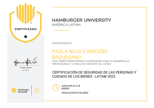 Certificado de Seguridad - Paola Briceño - Hamburger University
