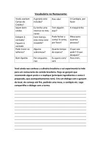 Vocabulário e Diálogo em Restaurante Brasileiro