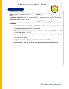 Planificación Español 2° Primaria: Relato Histórico