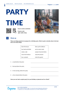 Party Time: Present Perfect English Worksheet (A2-B1)