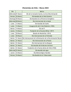 Efemérides Chile Marzo 2023: Calendario de Fechas Importantes