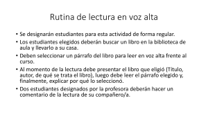 Rutina de Lectura en Voz Alta para Estudiantes