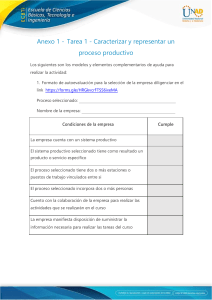 Tarea: Caracterización y Representación de Procesos Productivos